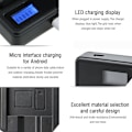 Miniatyrbillede 8 af 8: SEIVI Sort Plastik LED Video Lys LCD Elektrisk Mængde Display Kamera Batteri Oplader til Sony NP F550 F960 F970