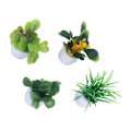 Miniatyrbild 2 av 8: 4 st Mini Simuleringskrukväxter Set Konstgjorda Krukväxter Set med Keramikkrukor för Hemmakontor Bordsdekoration