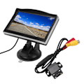 Miniatyrbild 8 av 8: Backkamerasystem Kit 5in Backspegelmonitor V1 V2 Videoingång Hög Definition 12‑24V för Fordon 4LED Ljuskamera