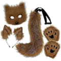ræv cosplay tilbehør med maske og hale brown One size