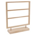 Miniatyrbillede 2 af 8: Øreringe Organizer Stand Log Farve Træ Øreringe Smykkeholder Opbevaringsdisplay Stand til Hængende Øreringe 3 Lag