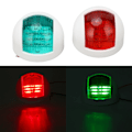 Miniatyrbillede 4 af 8: Par af afrundede vandtætte sidelys signal lamper rød + grøn LED navigationsadvarselslys 12V
