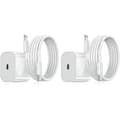 2-delars - Kompatibel med iPhone Laddare - Snabbladdare - Adapter Vit + 2m Datakabel 20W Vit