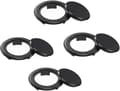 4 Trädgårdsbord Parasollhålsring & Lock Set - Plastpluggskydd, Reservdelar - Svart - 65*10 mm