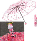 Paraply - Transparent Reseparaply - Hopfällbart Manuellt Paraply - Sakura Kitten 3D-design - PVC-material