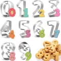 Set med 10 kakformar - Kakformar - Sifferkakformar - Kakformar i rostfritt stål - Dessertdekoration