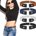 Bälte utan spänne - Elastiskt bälte utan spänne - osynliga bälten för jeans - 4 stycken
