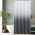 Ombre tygduschdraperi vattentätt mögelresistent polyester med krokar för badrum hem hotell grå vit 180x200cm
