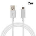 Miniatyrbillede 1 af 2: Kabel til Huawei MediaPad T5 - MediaPad T3 - MediaPad M5 Lite - MatePad T8 - Micro USB opladerkabel Hvid 2 Meter Phonillico® Vit
