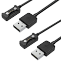 Pikkukuva 1 / 6: Laturi Polar Pacer/Pacer Pro/Ignite 3 älykellolle - 2 kpl 1m USB-kaapeleita - Phonillico® Svart