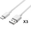 Miniatyrbillede 1 af 3: USB-C-kabel til Xiaomi Redmi Note 11 / Redmi Note 11 Pro 5G / Redmi Note 11T 5G - Hvid 1 Meter [LOT 3] Phonillico® Vit