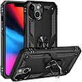 Miniatyrbillede 1 af 4: Coque Noir til iPhone 13 (6,1") Stødabsorberende Beskyttelse Militær Stil Robust Ring 360 Rotérbar Phonillico® Svart