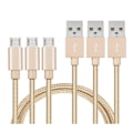 Pikkukuva 1 / 4: Hakemisto 3 Kaapelit ASUS ZENFONE 5 LITE - 4 MAX - 3 MAX - MAX M1 - MAX M2 - GO - USB-Nailonpunottu Kaapeli Kulta [Phonillico®]
