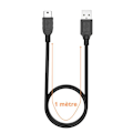 Miniatyrbild 4 av 6: Lot 3 kablar för Fuji FinePix HS10/HS11/HS20EXR/HS22EXR/HS30EXR/HS33EXR/HS50EXR - Kabel MINI USB/USB 2.0 Svart 1 Meter Phonillico® Svart