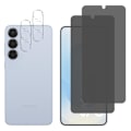 Pikkukuva 1 / 6: Karkaistu lasi - Phonillico® - Samsung Galaxy S25 PLUS - Vakoilusuojattu - Pakkaus 2 - Naarmuuntumaton Klar och svart