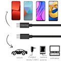 Pikkukuva 3 / 5: Lot 2 Kaapelia 20cm USB-C USB-C Musta Xiaomi MI 9 / MI 8 / MI 8 LITE / MI 8 PRO Phonillico® Svart