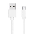 Miniatyrbillede 1 af 4: Kabel til Xiaomi Redmi 9A - Redmi 9C NFC - Redmi 9C - Flettet Nylon Sølv Hvid 1 Meter Phonillico® Silver Vit