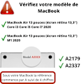 Miniatyrbild 2 av 5: Skydd för tangentbord för Macbook Air 13 (13,3) - Transparent silikon tangentbord AZERTY EU-layout Phonillico