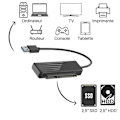 Miniatyrbild 2 av 5: USB 3.0 till SATA-adapter - Ospecificerad - HDD/SSD 2,5" - Plug&Play - Kompatibel med Windows/Mac/Linux