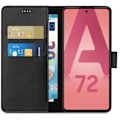 Miniatyrbillede 2 af 4: Coque til Samsung A72 - Sort Portefeuille med Klap og Magnetlukning til Kortopbevaring [Phonillico®]