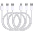 Lot 3 USB-C till USB-C-kablar för iPhone 16 / 16 PLUS / 16 PRO / 16 PRO MAX - 1 meter nylonflätad kabel Phonillico® Vit