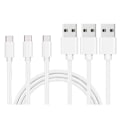 Pikkukuva 1 / 3: USB-C-kaapeli OnePlus Nordille - Nord N100 - Nord N10 5G - Nord CE 5G - Nord N200 5G - Nord 2 5G - Valkoinen nailon 1M [Pakkauksessa 3] Phonillico® Silver Vit