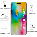 Pikkukuva 3 / 6: Coque Noir TPU voor iPhone 16 PRO MAX ja 2 Karkaistua Lasia Näytön Suojakalvoa Phonillico® Svart