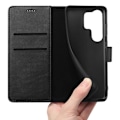 Pikkukuva 4 / 5: Coque - Phonillico® - Samsung Galaxy S24 ULTRA - Musta Lompakko - Puolijäykkä - Nahkaefekti Svart