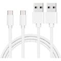 Miniatyrbild 1 av 3: USB-C-kabel för Xiaomi REDMI NOTE 9 - NOTE 9 PRO - NOTE 10 - NOTE 10 PRO - Silver Vit Flätad Nylon 1 Meter [PACK 2] Phonillico® Silver Vit