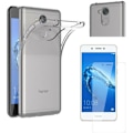 Miniatyrbillede 1 af 4: Coque HUAWEI HONOR 6C - Transparent Silikone + Glass Tempered Skærm Beskyttelsesfilm [Phonillico®]