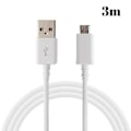 Pikkukuva 1 / 4: Kaapeli ASUS ZENFONE 5 LITE - 4 MAX - 3 MAX - MAX M1 - MAX M2 - GO - Micro USB Latauskaapeli Pituus 3 Metriä [Phonillico®]