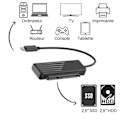 Miniatyrbild 2 av 4: USB-C till SATA-kabel - Phonillico® - HDD/SSD 2,5" - Plug&Play - Kompatibel med Windows/Mac/Linux - Svart