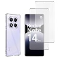 Miniatyrbillede 1 af 6: Stødabsorberende cover - Phonillico® - Xiaomi Redmi Note 14 PRO 4G - Fleksibel - Gennemsigtig - 2 Tempered Glass Transparent