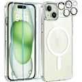 Pikkukuva 1 / 4: Coque kanssa integroitu magneettinen ympyrä iPhone 15 PLUS:lle ja 2 karkaistua lasia näytölle sekä 2 kamerapuolustusta Phonillico®