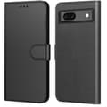 Coque til Google Pixel 8a - Sort Portefeuille med Magnetisk Klap og Kortrum Phonillico Svart