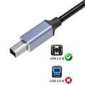 Miniatyrbillede 2 af 6: USB-C Printerkabel - Generisk - 1m - Kompatibel med Canon HP Dell Epson - USB 2.0 B - Sort