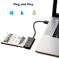 Miniatyrbild 4 av 4: USB-C till SATA-kabel - Phonillico® - HDD/SSD 2,5" - Plug&Play - Kompatibel med Windows/Mac/Linux - Svart