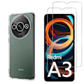 Miniatyrbillede 1 af 6: Stødabsorberende cover - Phonillico® - Xiaomi Redmi A3 - Blødt silikone - Gennemsigtig - Forstærket beskyttelse Transparent
