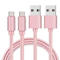 Pikkukuva 1 / 3: USB-C-kaapeli Oppo Find X3 - Find X3 Lite - Find X3 Neo - Find X3 Pro - Naihtakudottu Vaaleanpunainen 1 Metri [Pakkaus 2] Phonillico® Rosa