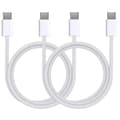 Lot 2 USB-C till USB-C kablar för iPhone 16 / 16 PLUS / 16 PRO / 16 PRO MAX - 1 meters flätad nylonkabel Phonillico® Vit