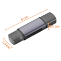 Miniatyrbillede 4 af 6: Kortlæser - Ikke specificeret - USB-C - OTG-kompatibel - Sort - Multifunktionel