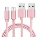Miniatyrbild 1 av 3: Kabel för Xiaomi Redmi 9A - Redmi 9C NFC - Redmi 9C - Flätad Nylon Rosa 1 Meter [PACK 2] Phonillico® Rosa