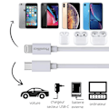 Miniatyrbillede 4 af 6: Kabel 20 cm USB-C Lightning Oplader Hvid til iPhone X/XS/XS MAX/XR/7/7 PLUS/8/8 PLUS/6/6S/6 PLUS/5/5S/SE/AirPods Phonillico