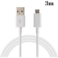 Pikkukuva 1 / 4: Kaapeli Samsung Galaxy A10, A6-A7-J6 2018, A3-A5-J7-J5-J3 2016-2017, S7 - Micro USB Latauskaapeli 3 Metri [Phonillico®]