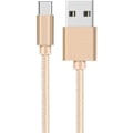 Miniatyrbillede 1 af 3: USB-C kabel til Xiaomi REDMI 9 - REDMI 9T - REDMI NOTE 9T - REDMI NOTE 8T - Type USB-C nylon vævet guld 1 meter Phonillico® Guld
