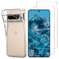 Pikkukuva 1 / 4: Coque läpinäkyvä Google Pixel 8 PRO:lle ja 2 karkaistua lasifilmiä näytönsuojaksi Phonillico®