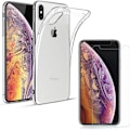 Miniatyrbild 1 av 4: [Kompatibel Apple iPhone XS MAX] Transparent Silikonskal + Härdat Glas Skärmskydd Film [Phonillico®]