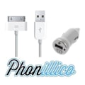Pikkukuva 1 / 2: Autonlaturi - Apple - iPad 2 3 4 - USB-kaapeli mukana - Helppokäyttöinen ja nopea - Värinä valkoinen