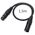 Pikkukuva 2 / 3: XLR uros XLR naar 3-pinninen kaapeli - 1,5 m - Mikrofon Son Kaiutin Vahvistin DMX Konsoli Phonillico® Svart