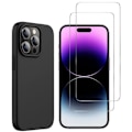 Pikkukuva 1 / 4: Musta Kuori iPhone 15 PRO MAX:lle ja 2 Karkaistua Lasi Suojakalvoa Phonillico®